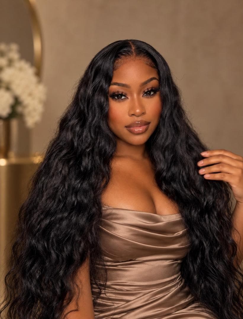 Long wavy hair with soft natural movement